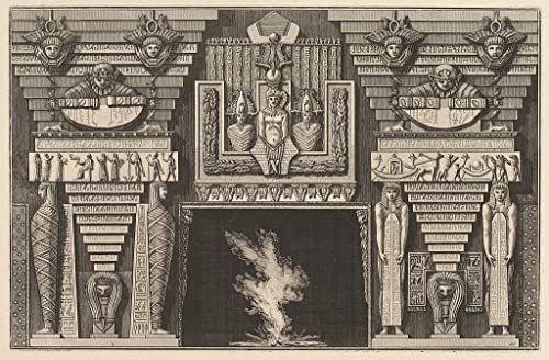 Lienzo de Chimenea Egipcia de Piranesi de 60x90cm para Decoración del Hogar