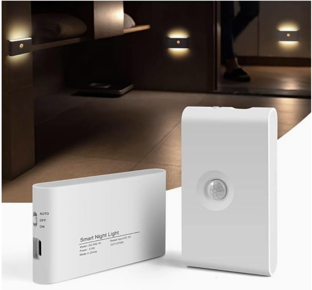 Cove Comfort Motion Sensor Night Light – Indoor LED Rechargeable Battery Operated Night Light with USB-C, Dual Illumination & Magnetic Mounting for Cupboards, Bathrooms and Bedrooms [1-Pack]