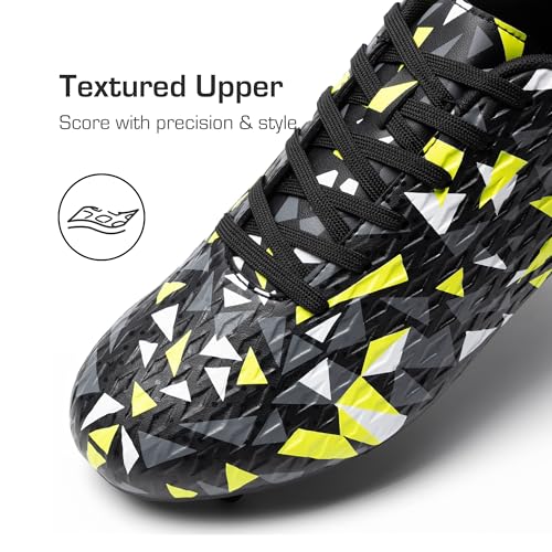 DREAM PAIRS Men's Soccer Cleats Adult Football Shoes Lace-Up Firm Groud Athletic Outdoor Trainning Soccer Shoes