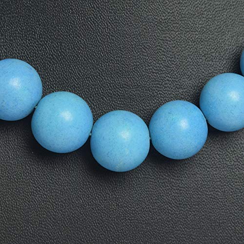 Natural Blue Turquoise Strand 435.00 Ct Round Smooth Beads Strand Necklace Blue Turquoise Jewelry Gift2