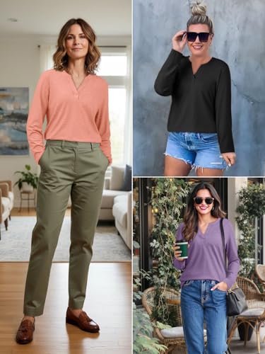 Save 25% on ATHMILE Women's V-Neck Tunic Tops - Use Code STCV22LW - Image 6