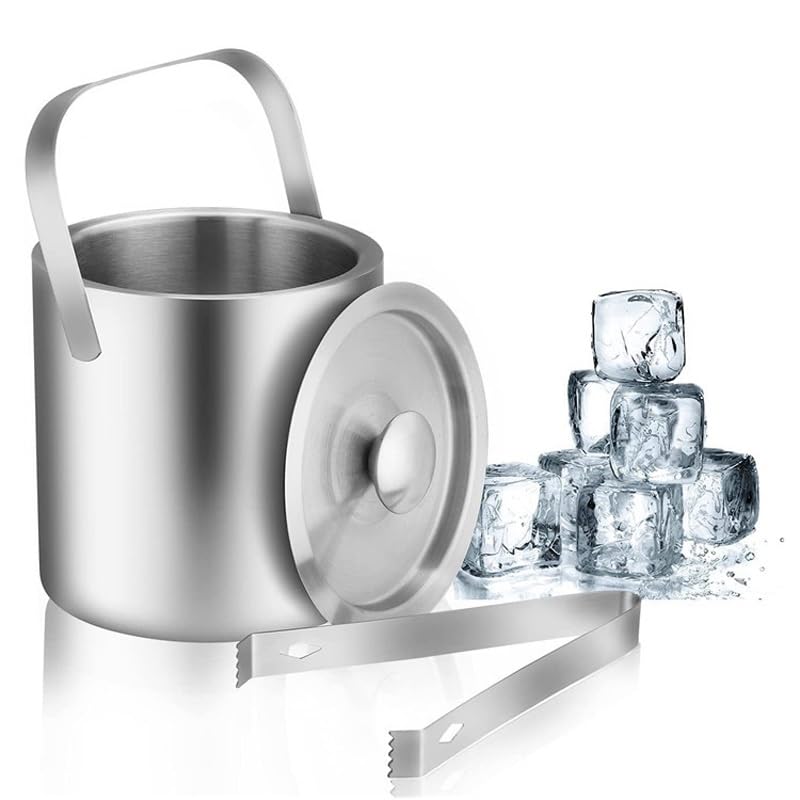 Cubo De Hielo Acero Inoxidable, Barra Recta Doble Capa, Cerveza Y Vino
