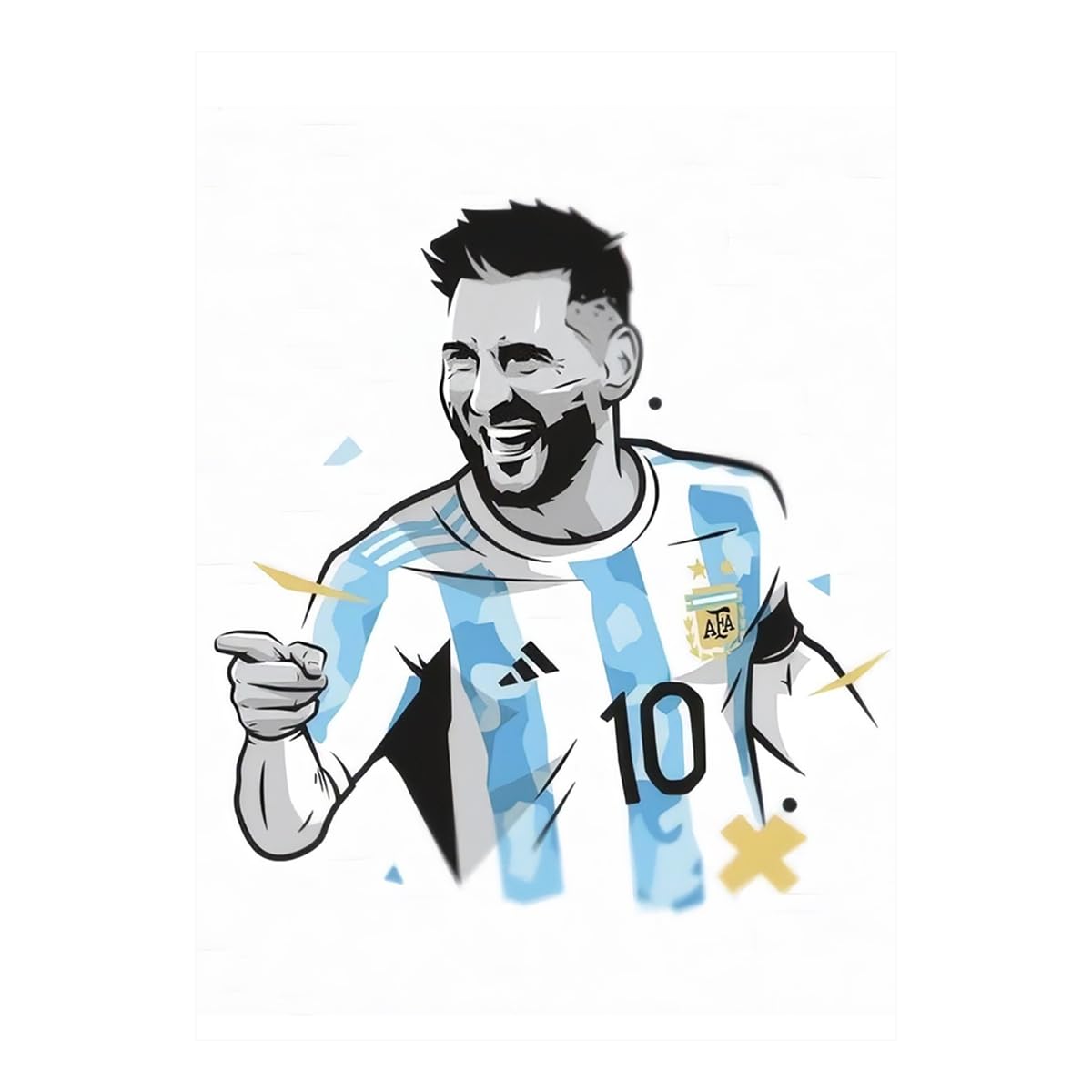 Messi Argentina Wall Sticker - Argentina Messi Smile Wall Poster - Messi Vector Illustration Wall Poster Sticker - Messi Football Wall Poster Sticker - 300GSM - Glossy - Strong Adhesive - starxdecals (B0CCMPDNSP) Amazon Price History, Amazon Price Tracker