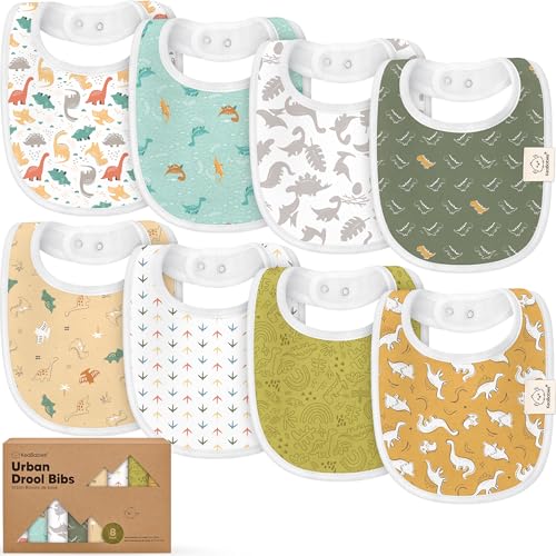8-Pack Organic Baby Bibs for Boys, Girls - Soft Cotton Drooling and Teething Bibs for Baby Girl & Boy, Extra Absorbent, Easy to Clean & Put On for...
