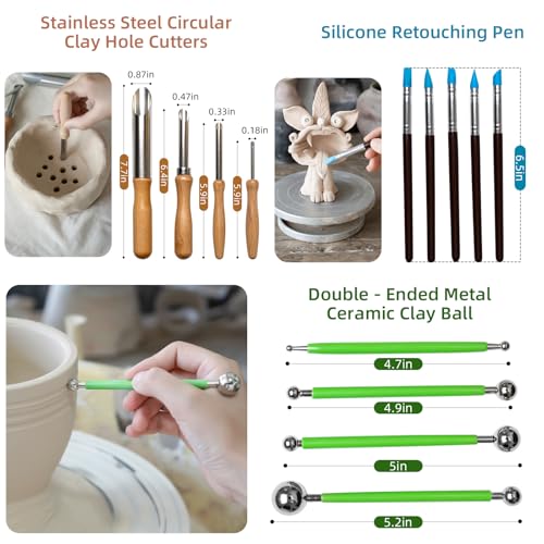 image for LEYCLUB 42 PCS Clay Tool, Clay Sculpting Tools Kit, Pottery Tools Can 