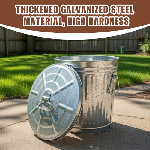 Set de 3 Canecas de Basura Metálicas Galvanizadas con Tapa 7 Gal miniatura 4