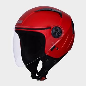 STUDDS Vogue ISI Certified Open Face Motorcycle Helmet for Men and Women with Clear Visor