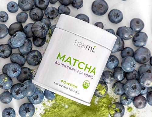 Teami Matcha Green Tea Powder - With Real Blueberry - Ceremonial Grade Usda Organic - Best For Lattes, Smoothies, Baking, Recipes, Traditional Preparation - Authentic Japanese Origin - 30G #TOP4