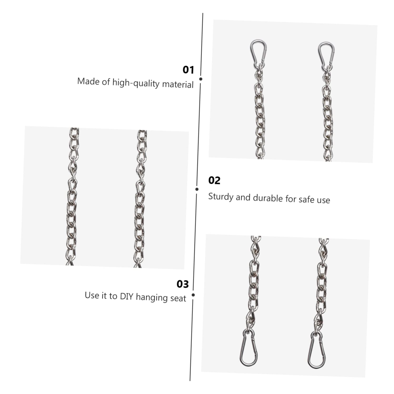 Sangle De Balançoire en Acier Kit Suspendre pour Hamac d'arbre Accessoires De Balançoire D'extérieur Solides Et Solide Ajustables pour Hauteur Souhaitée
