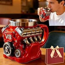 V8 Engine Coffee Mug, Retro Engine Coffee Mugs, Innovative V8 Coffees Mugs, Engine-Themed Coffee Mug, Cool Gifts for Car Guys, Valentines Day, Birthday, Living Room Decoration as a Work of Art 1pc