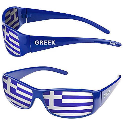 Taffstyle® Fanartikel Sonnenbrille Fan Brille zur Fussball Weltmeisterschaft WM & EM Europameisterschaft 2016 Länder Flagge Style - Griechenland