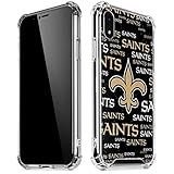 Skinit Clear Phone Case Compatible with iPhone XR - Officially Licensed NFL New Orleans Saints Black...