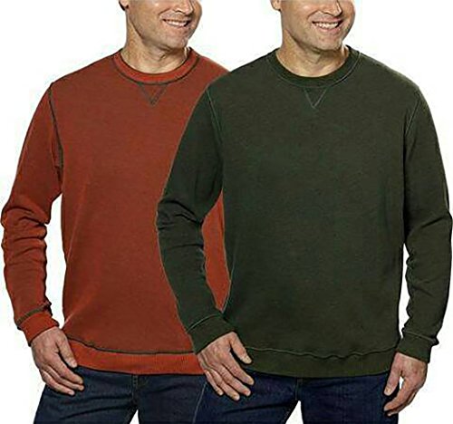 Tailor Vintage Men's Reversible Crew Neck Sweatshirt Green/Orange