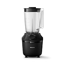 Philips Domestic Appliances Frullatore Con Base, 450 Watt, Tecnologia Problend, 1,9 Litri Serbatoio In Plastica, Incl. Bottiglia Per Bere, Nero, HR2041, 41
