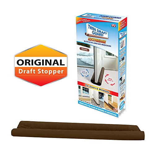 Twin Draft Guard Extreme, Single, Window And Door Draft Stopper, Bottom-Of-Door Soundproofing, Trademarked And Patented Original Under-Door Dust, Wind, And Noise Draft Stopper, 36 Inches, Brown #TOP1