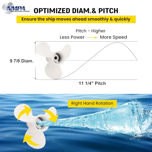 Image of VIF Jason Marine 9 7 /8 x 11 1 /4-F OEM Aluminum Boat Propeller fit Yamaha Outboard Motos F25 /20HP /25hp /30hp,Ref No. 664-45947-01-EL, 10 Spline Tooth, Rh