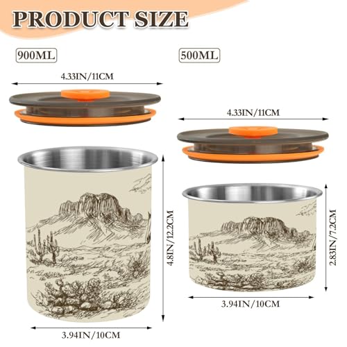 Contenedor hermético de acero inoxidable 900 ml miniatura 2