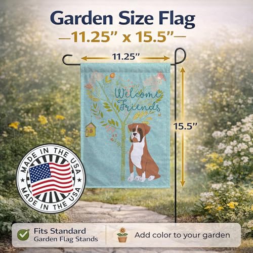 Drapeau de jardin Welcome Friends Flashy Fawn multicolore pour décoration extérieure maison