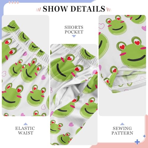 Frogs Love Heart Boys Long Pants Soft Trousers Elastic Waist Kids Lounge Bottoms with Pockets S-XL4