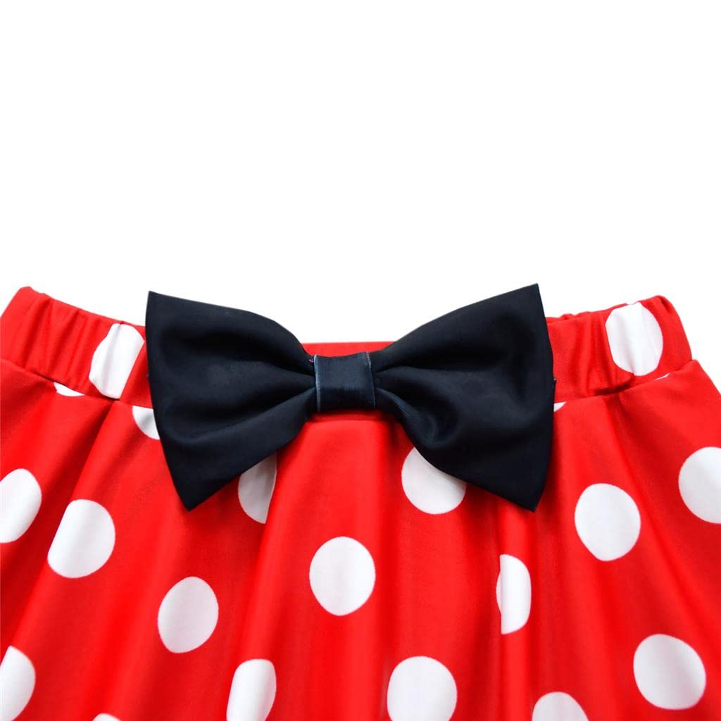 Lito Angels Maillot de Bain Jupe Mouse Tankini 2 Pieces pour Enfant Fille, Rose Vif/Rouge