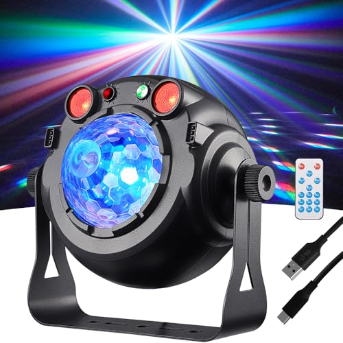 Party Disco Ball Lights, DJ Stage Strobe Rave Lights Sound Activated with Remote Control for Parties Birthday Christmas Gift Wedding Karaoke KTV Bar Club Dance Room Halloween Decorations