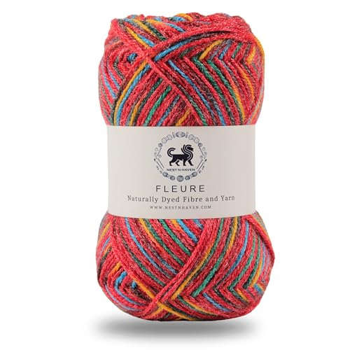 Image of Nestnhaven Acrowools Fleure Hand Knitting and Crochet Yarn. Pack of 1 Ball - 100gms. Shade no - NNHF (Multicolor20) | (300 Gm)