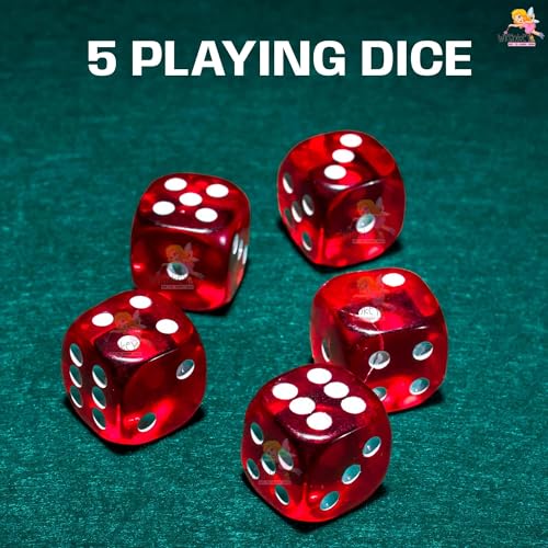 Image of WISHKEY Golden Casino Style Poker Set, 300 Pcs Ceramic Printed Denomination Chips with Lockable Aluminum Finish Case 2 Decks of Cards 5 Dice 1 Dealer Button 2 Keys Classic Multiplayer Game, 14+ Years