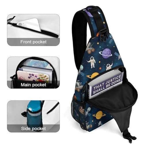 Fashion Traveling Running Casual Chest Bag, Dress Decor Sling Backpack, Shoulder Bag Casual Day Pack Galaxy Space Planet Astronaut4