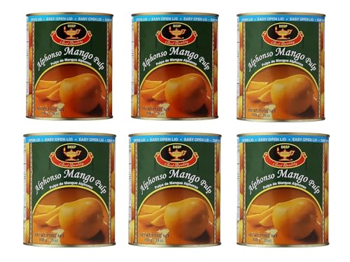 Deep Alphonso Mango Pulp - 850 Grams / 30 Oz. (Pack of 6)