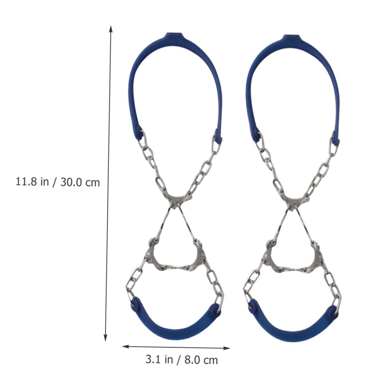 OATIPHO 6pcs Crampons for Hiking Boots - Ice Cleats Strong Chains Outdoor Footwear for Men and Women for Jogging Mountaineering and ICY Conditions