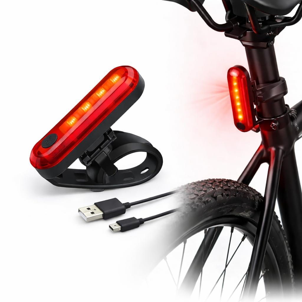 120 Lumens Rechargeable USB Rear Light Bicycle Cycling Taillight LED Waterproof MTB Road Bike Lamp Rear Light for Bicycle-image-34