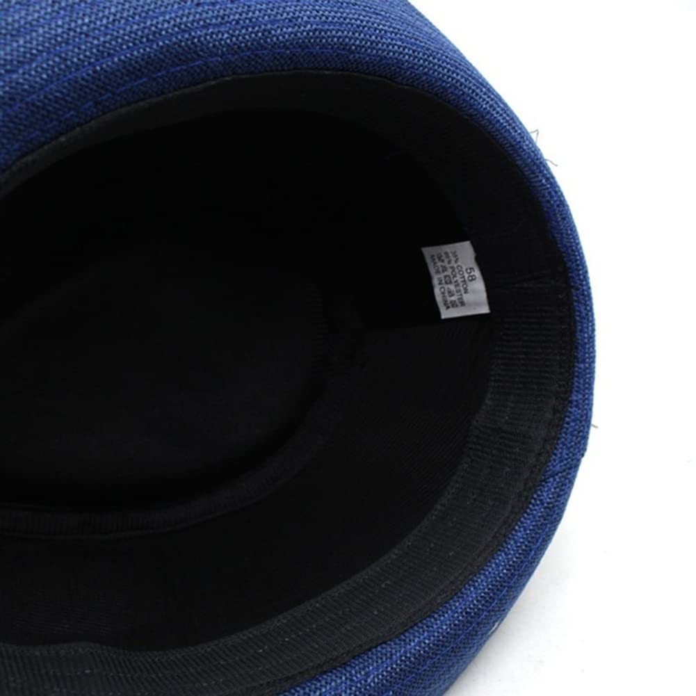 ohfruit Męska klasyczna czapka Fedora z szerokim rondem, lniane kapelusze Panama, dżentelmen jazz czapka na plażę imprezę na świeżym powietrzu kawa