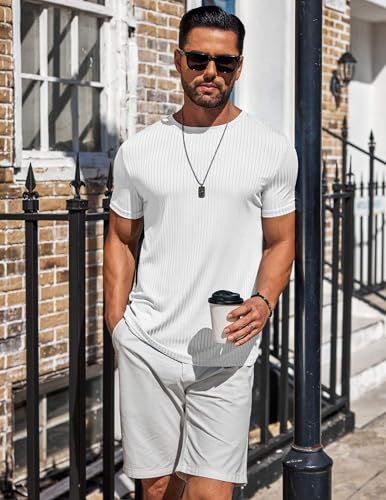 COOFANDY Mens T-Shirts Short Sleeve Plain Tshirts Casual Crew Neck Basic T Shirt Soft Cooling Fitted Stretch Tee Shirts4