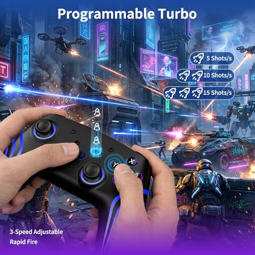 Mandos para Switch 2 con estación de carga pack de 2 controladores inalámbricos para PC y consolas 6