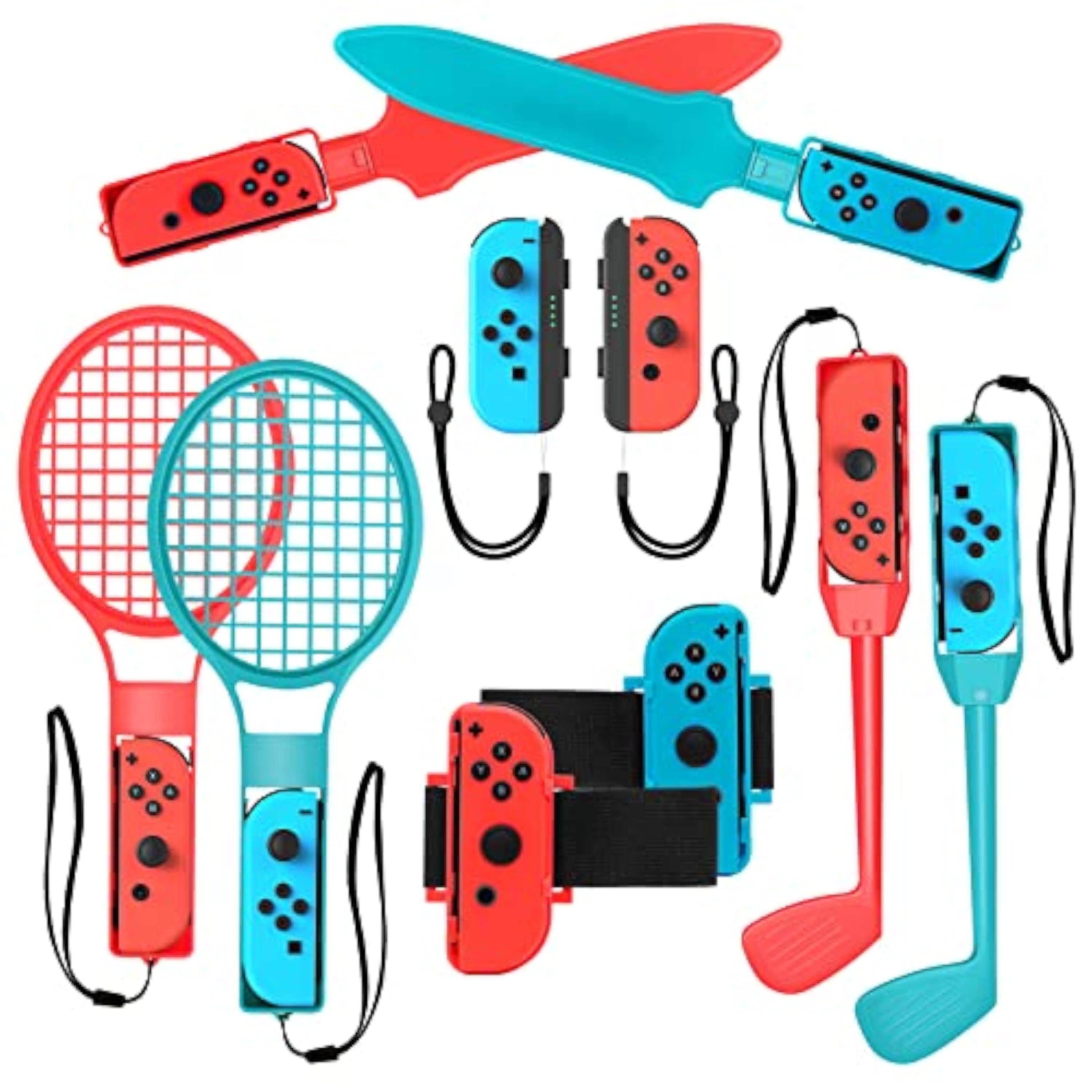 2024 Switch Accesorios deportivos para niños Juegos de Nintendo Switch , 10 en 1 Paquete familiar de accesorios de juego Kit para juegos deportivos de Switch OLED