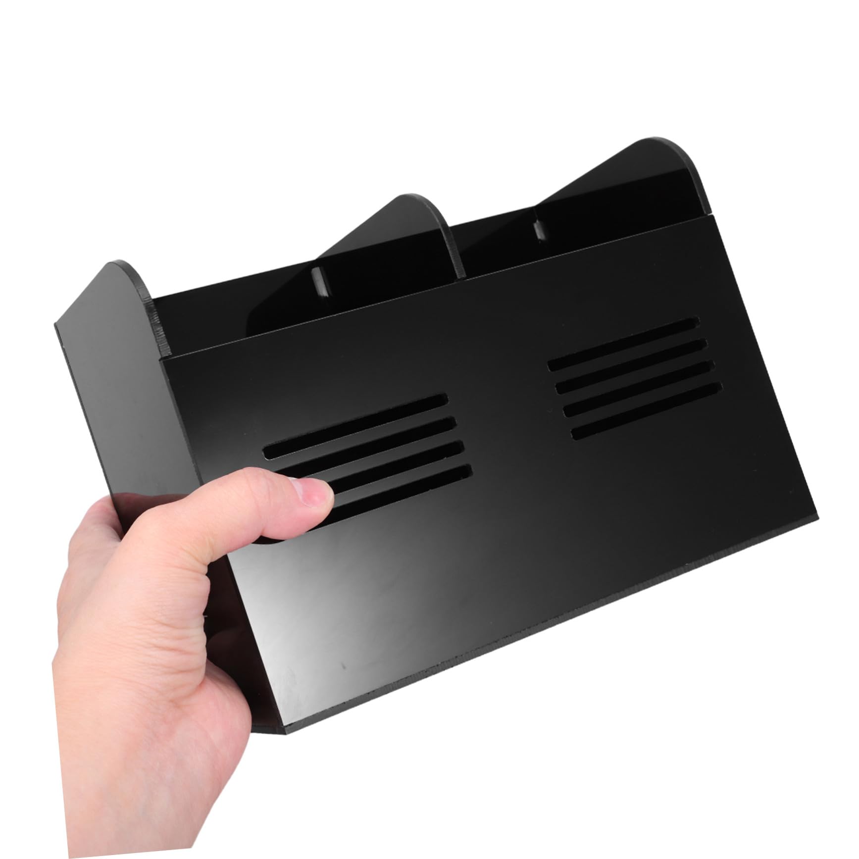Acryl Strohhalmspender Organizer für Küchentheke Schwarz, Kompakt | Offenes Design mit Leicht zu Reinigender Struktur, Passend für Bambusspieße und Essstäbchen, Platzsparend