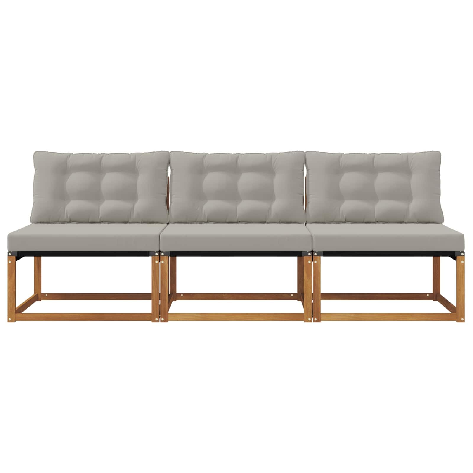 vidaXL 3 Pezzo Divano Centrale per Esterno, Set da Giardino in Legno di Acacia, mobili Moderni, Resistenti alle intemperie, Relax Versatile per Il Balcone