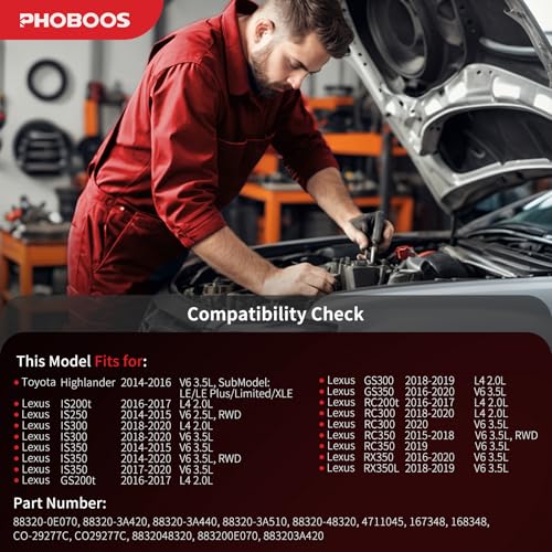 Image of PHOBOOS A /C compressor with Clutch Compatible with Toyota Highlander 2014-2016 3.5L & Lexus RX350 2016-2020 3.5L, RX350L 2018-2019, IS250 IS300 IS350, GS300 GS350, RC300 RC350, 7SAS17C Compressor