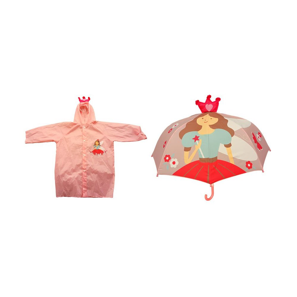 Rainstoppers Pink Princess Child Raincoat & Princess POPUP Raincoat Umbrella Set, 2 Piece