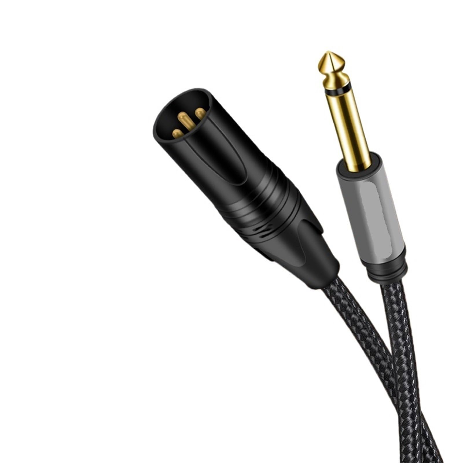Kabel audio dla męskiego mikrofonu TS Mono do niezrównoważonego XLR 1/4 ", podwójny ekranowany kabel połączeniowy, bez szumów dla wzmacniacza mikrofonu(3 metr)