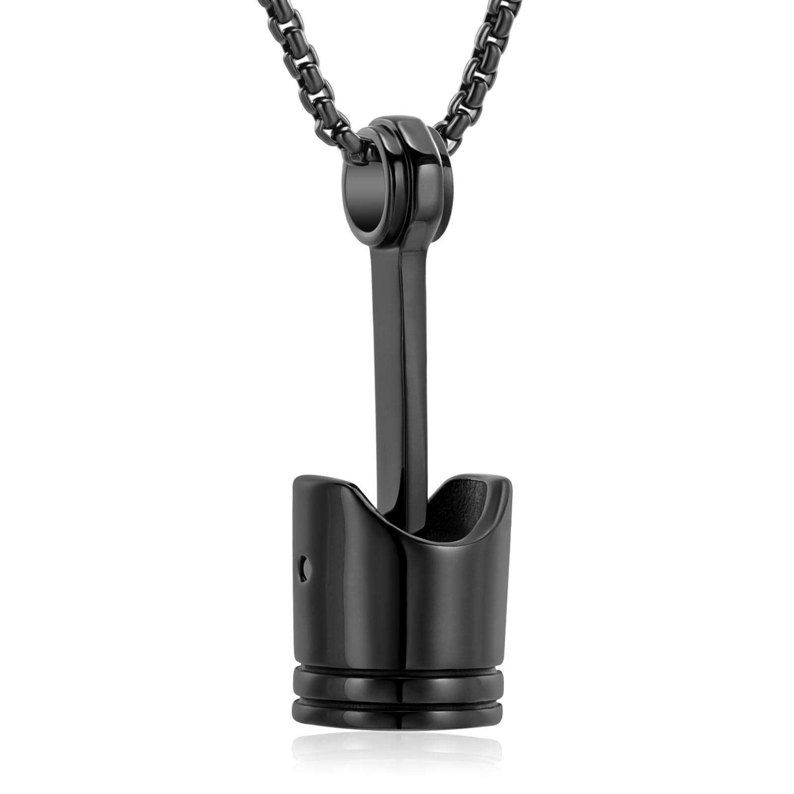 Car Parts Stainless Steel Piston Cremation Urn Necklace For Men Keepsake Memorial Jewelry Hold Ashes