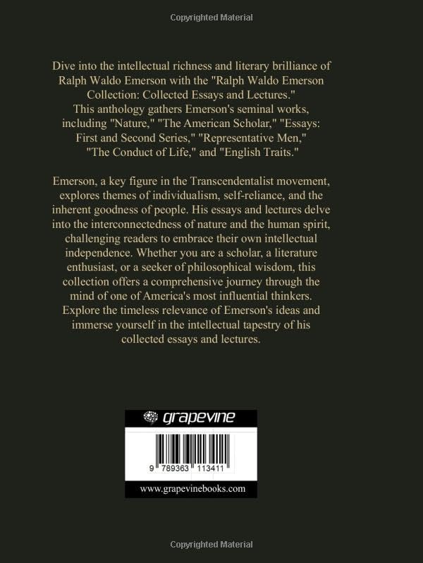Ralph Waldo Emerson Collection: Collected Essays and Lectures: Nature, The American Scholar, Essays: First and Second Series, Representative Men, The Conduct of Life, English Traits - Image 2
