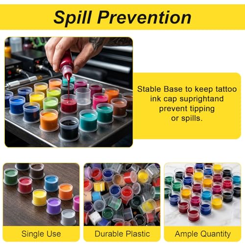 1000 Large 17mm Tattoo Ink Caps Stable Leak Resistant for Clean Work - Image 4