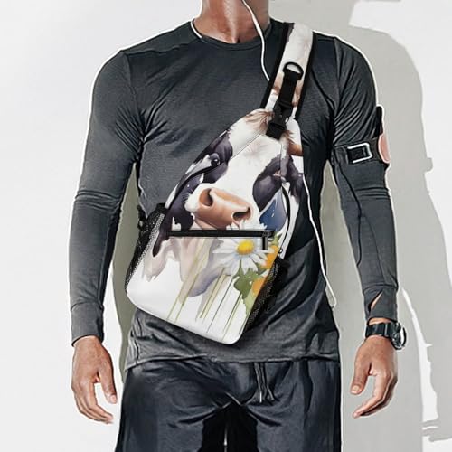 Mochila cruzada deportiva con diseño acuarela y flor blanca miniatura 7