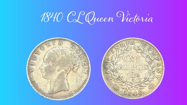 1840 Silver One Rupee Continuous Legend Victoria Queen East India