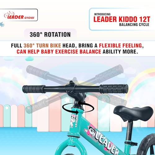 Image of Leader Kiddo Balancing Cycle for Kids Ages 1-4 | Lightweight, Pedal-Free Design for Effortless Fun | Adjustable Seat for Growing Toddlers | Perfect Learning Bicycle for Boys and Girls (SEA Green)