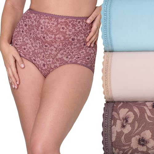 Bali Underwear, Skimp Skamp Brief Panties, Full-Coverage No-Show for Women, 3-Pack