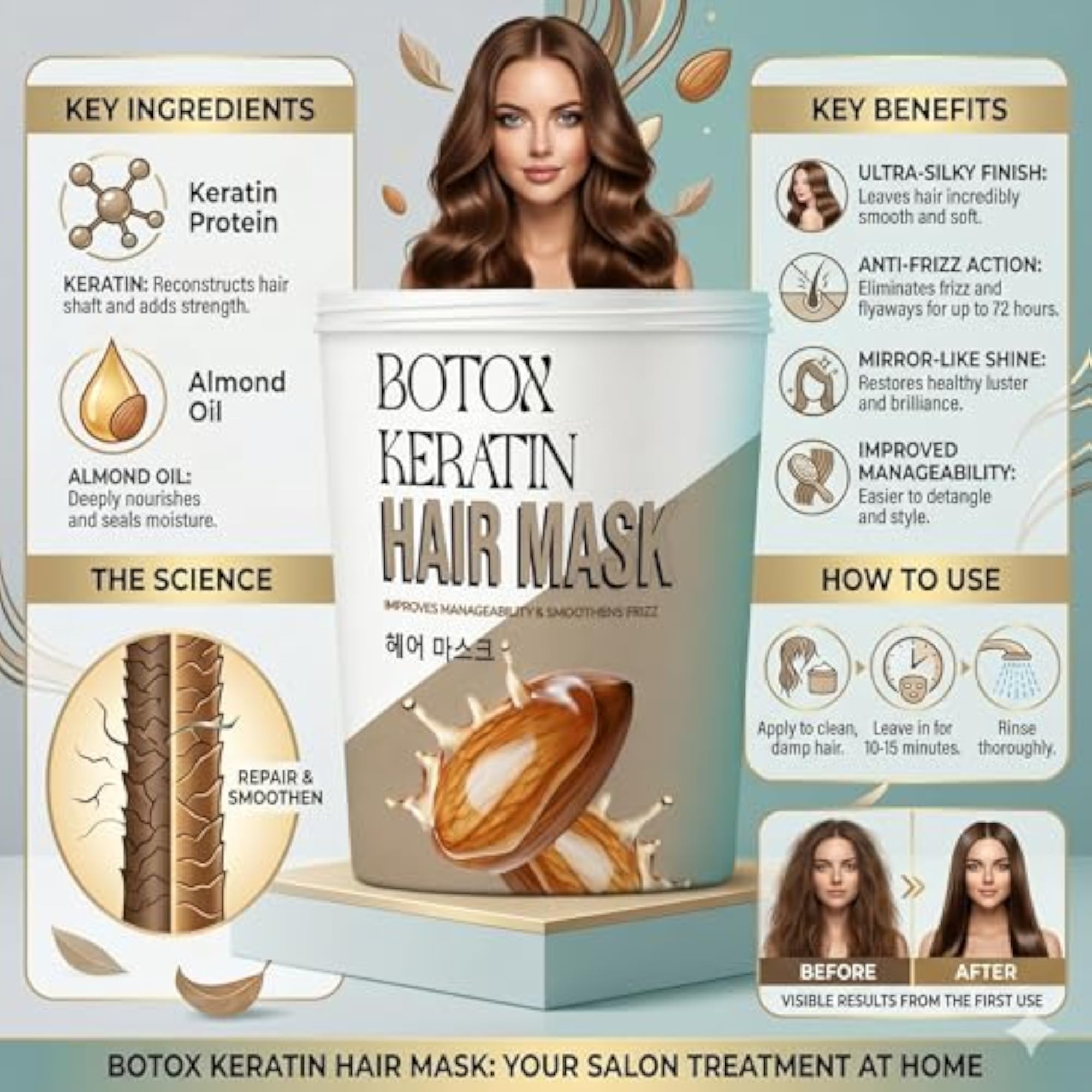 Keratin Hair Mask, 800g