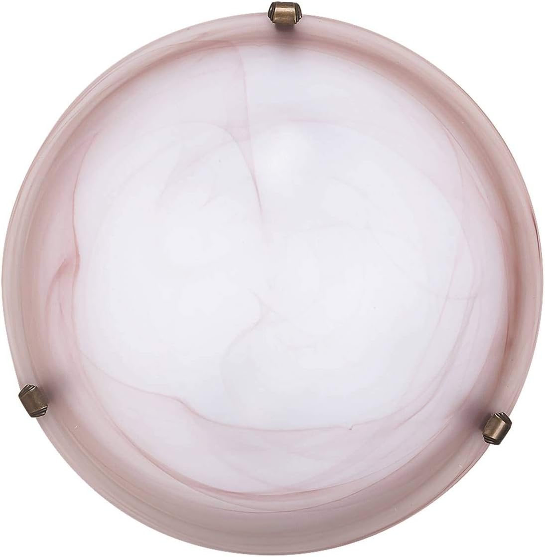 Front view of the Rabalux 3353 Alabastro Ceiling Lamp, showing its round alabaster glass shade and bronze-colored metal accents.