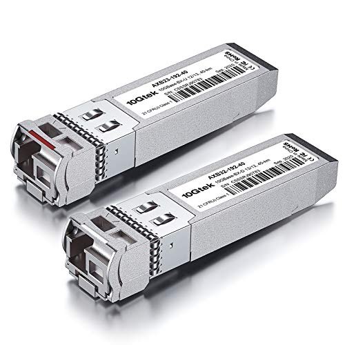 Image of 10Gtek a Pair of 10G SFP+ Bidi Transceiver, 10GBase-BIDI 1270nm /1330nm SMF, DOM, up to 40km, for Cisco SFP-10G-BX40D-I /SFP-10G-BX40U-I, Ubiquiti UniFi, Mikrotik, D-Link, Supermicro, Netgear and More